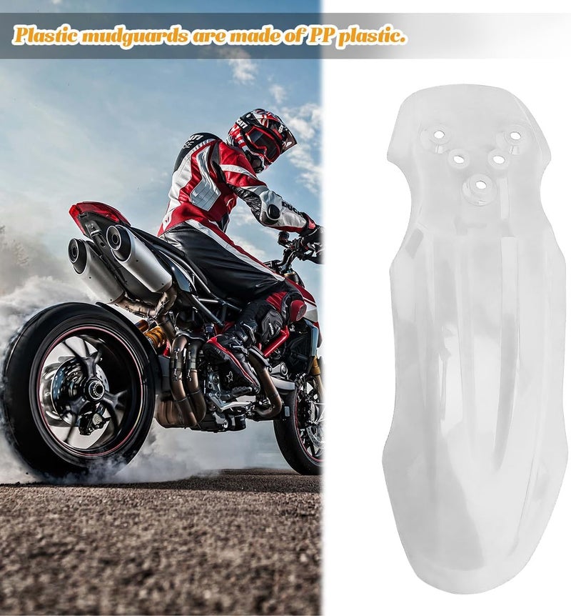 SWPHRT Motorcycle Front Wheel Mudguard, Motorbike Front Fender Protector Parts, Bicycle Number Plate Wheel Mud Guard Accessories, Universal for 125CC Pit PRO Trail Dirt Bike (White) - Image 4